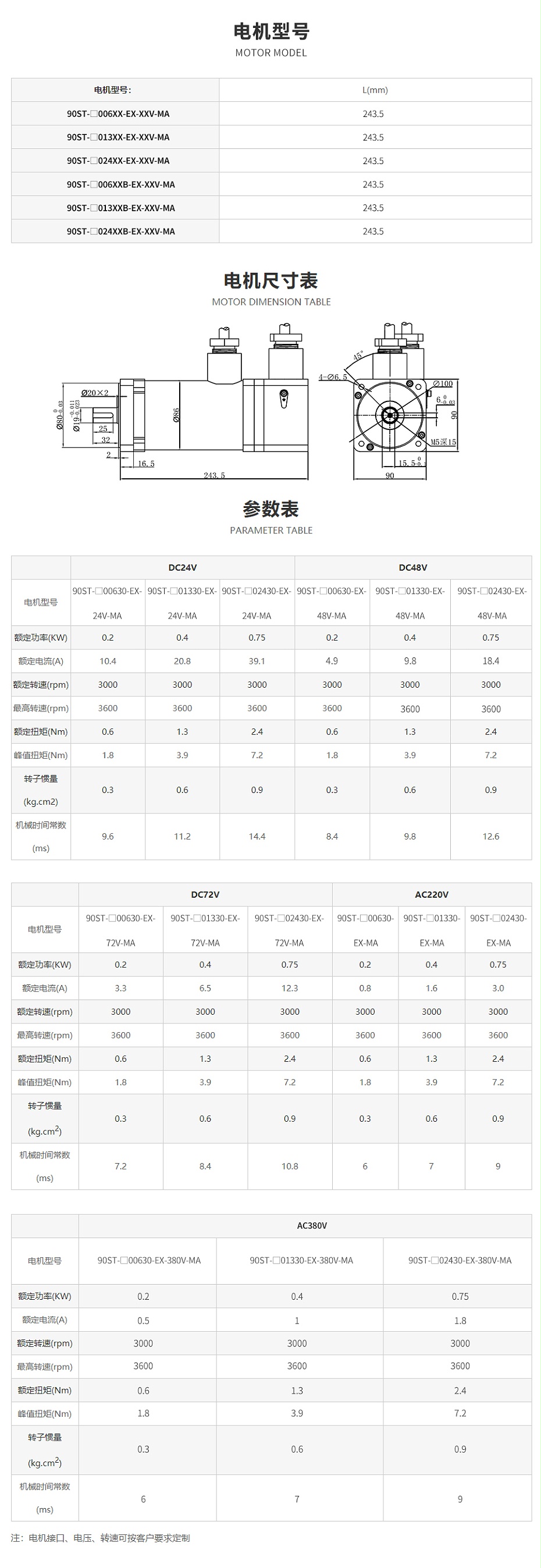 煤安型交直流防爆伺服電機